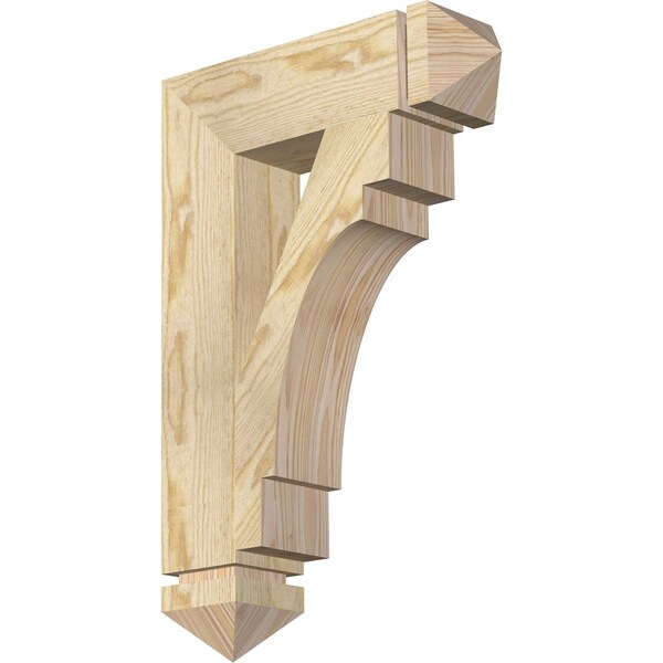 Ekena Millwork Merced Arts & Crafts Rough Sawn Bracket, Douglas Fir, 4"W x 16"D x 24"H BKT04X16X24MRC03RDF - main